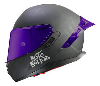 Casco Integral Moto Mellos Morado Mm 909 Sp Mate Urbano