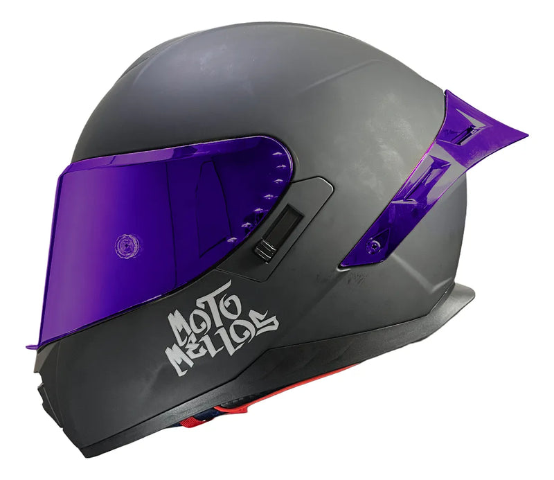 Casco Integral Moto Mellos Morado Mm 909 Sp Mate Urbano