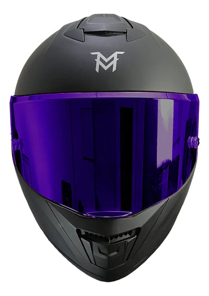 Casco Integral Moto Mellos Morado Mm 909 Sp Mate Urbano