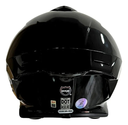 Casco Edge Shanghai Solido Negro Brillante