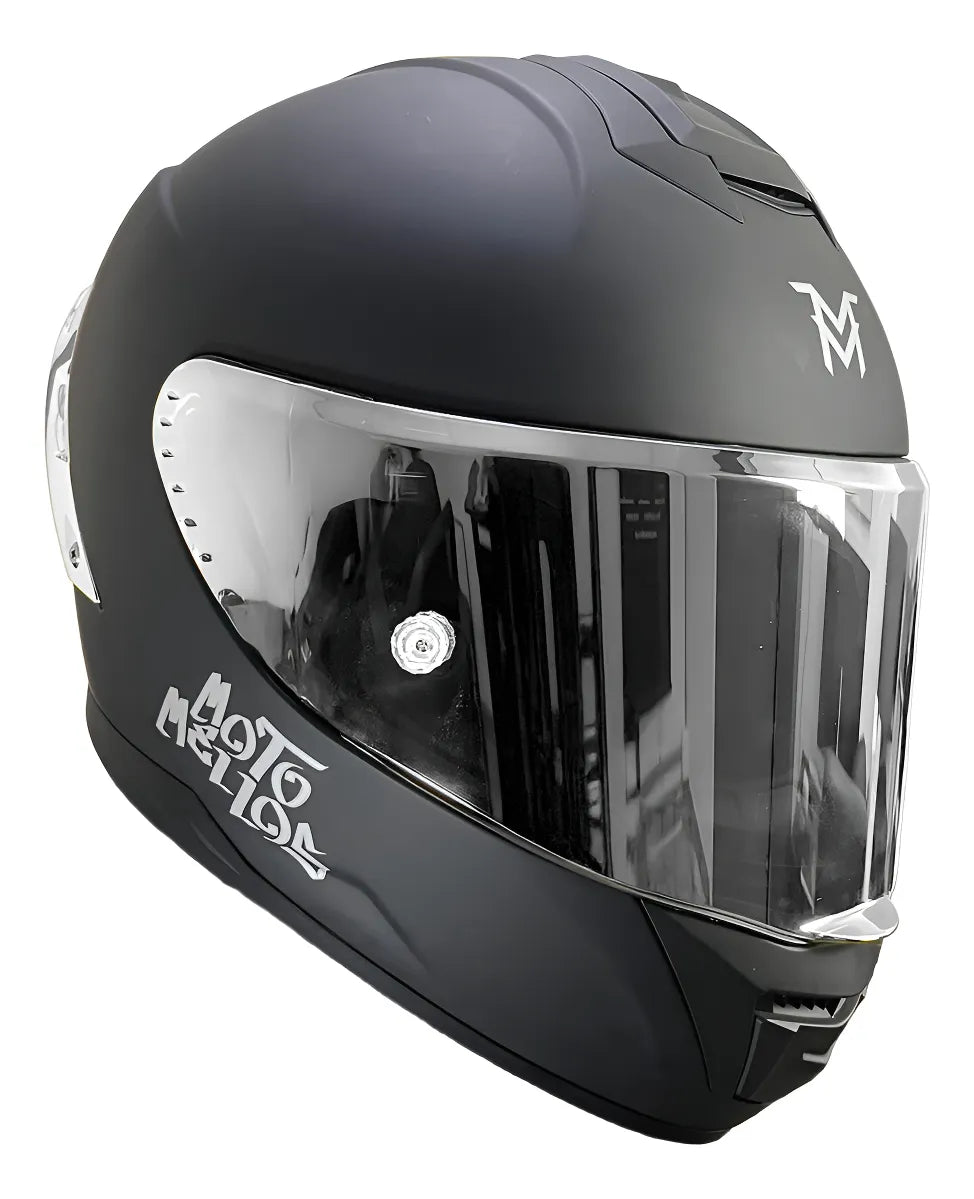 Casco Integral Moto Mellos Plateado Mm 909 Sp Mate Urbano