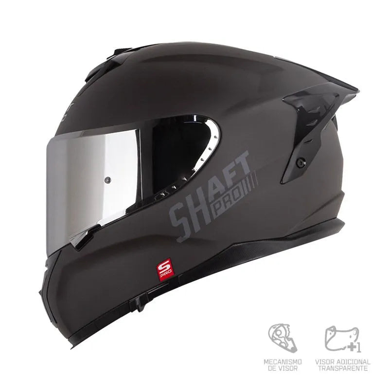 Casco SHAFT PRO SHPRO 610 DV EVO Solid Negro-Gris