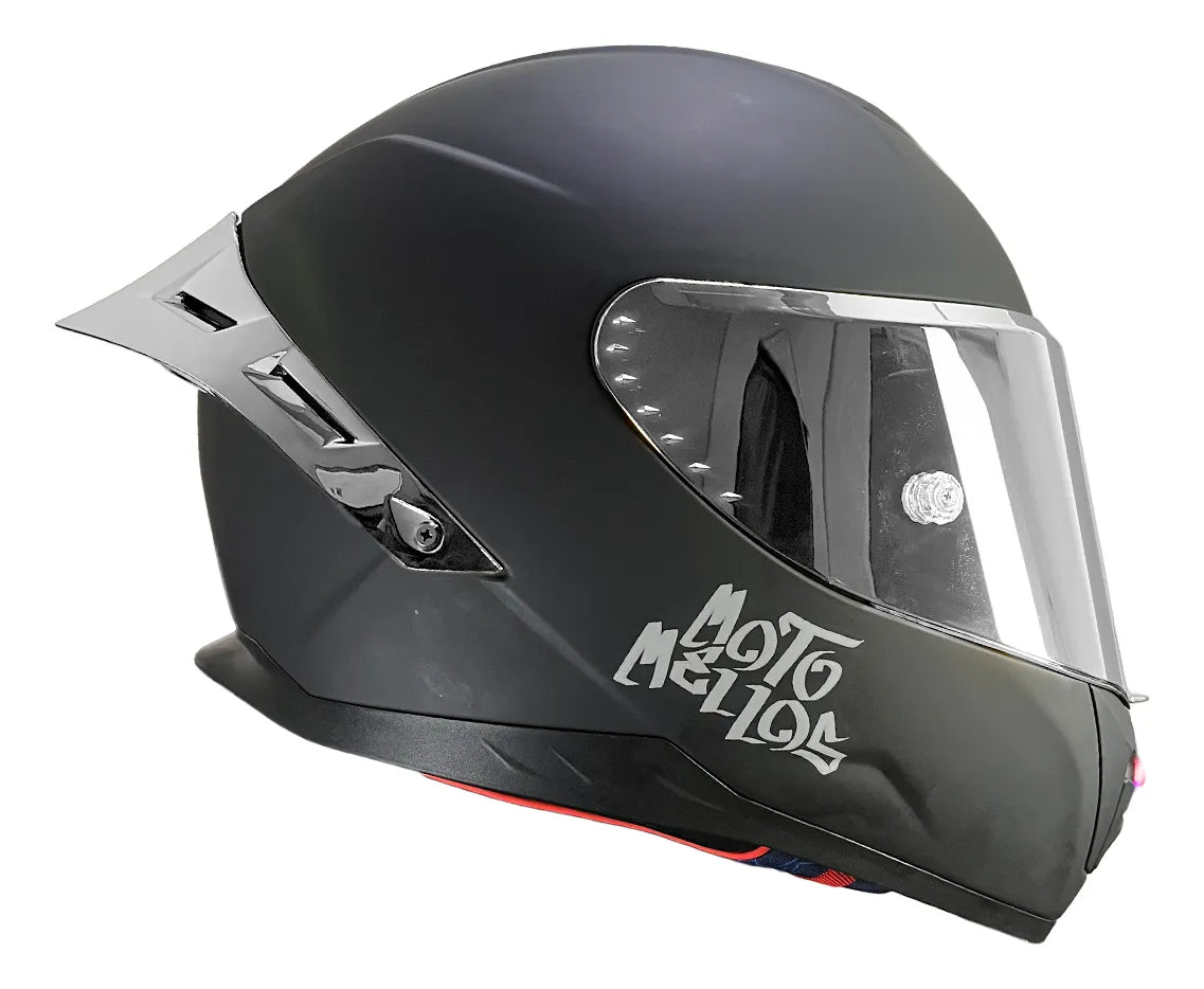 Casco Integral Moto Mellos Plateado Mm 909 Sp Mate Urbano