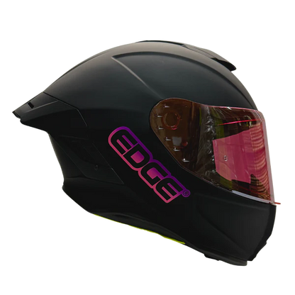 Casco Edge Shanghai Solido Negro-rosa mate
