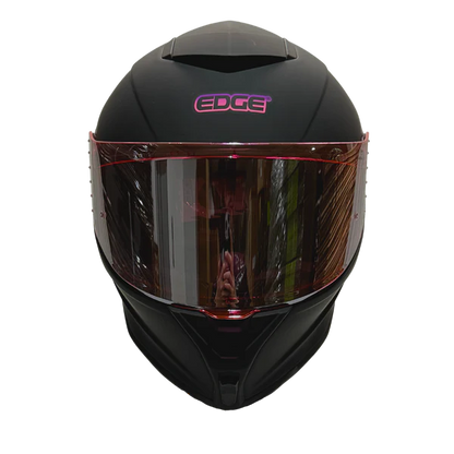 Casco Edge Shanghai Solido Negro-rosa mate