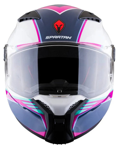 Casco Spartan Fenix Slab Blanco Fucsia