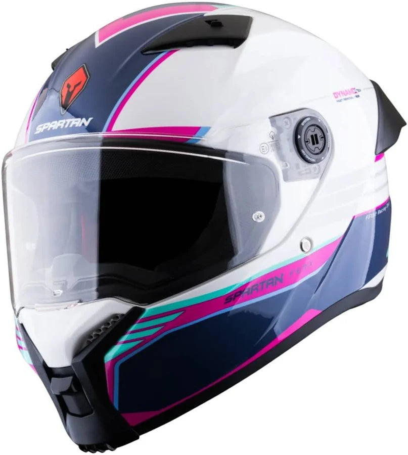 Casco Spartan Fenix Slab Blanco Fucsia