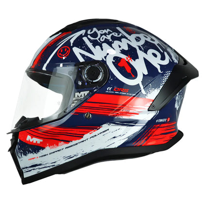 Casco Mt Stinger 2 Rocket C17 Azul Oscuro Blanco Rojo