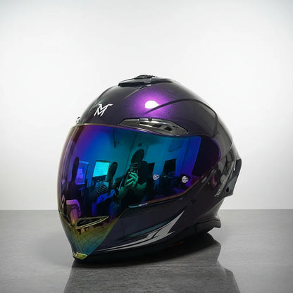 Moto Mellos Casco Integral Mm 667 Solid Camaleon Visor Iridium