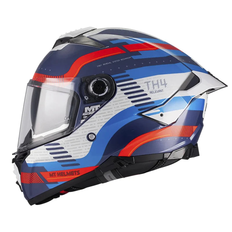 Casco Mt Thunder 4 R Sv C5 Revelant Negro Azul Rojo