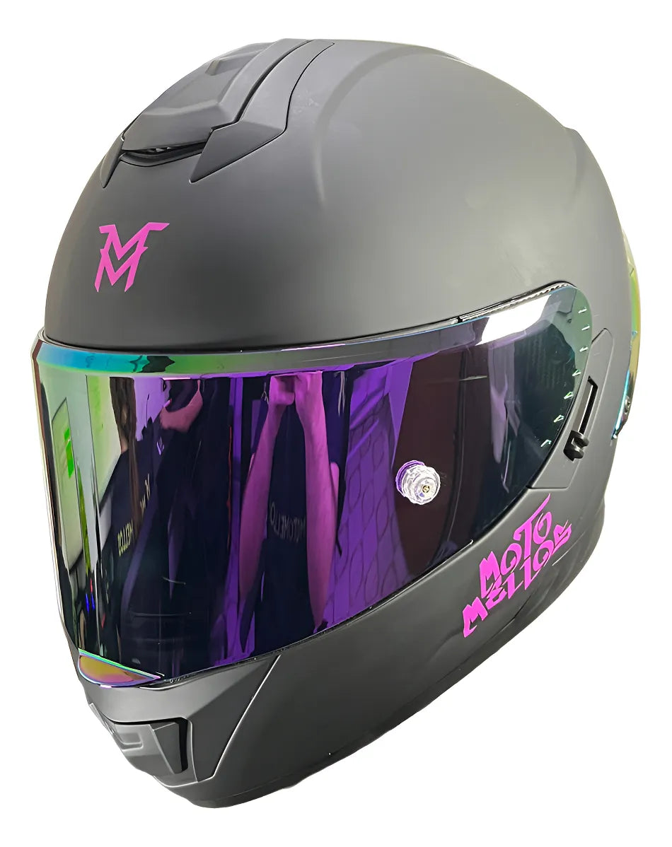 Casco Integral Moto Mellos Fucsia Mm 909 Sp Mate Urbano