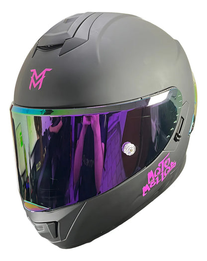 Casco Integral Moto Mellos Fucsia Mm 909 Sp Mate Urbano