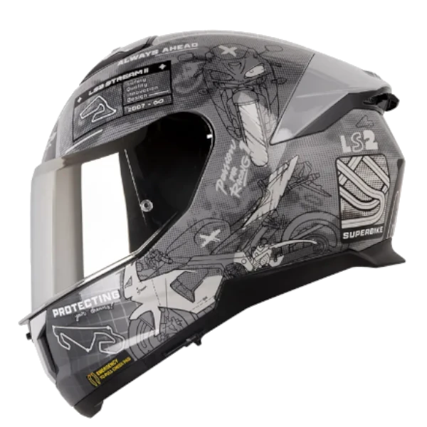 CASCO LS2 FF-808 GRIS STREAM 2 Gris