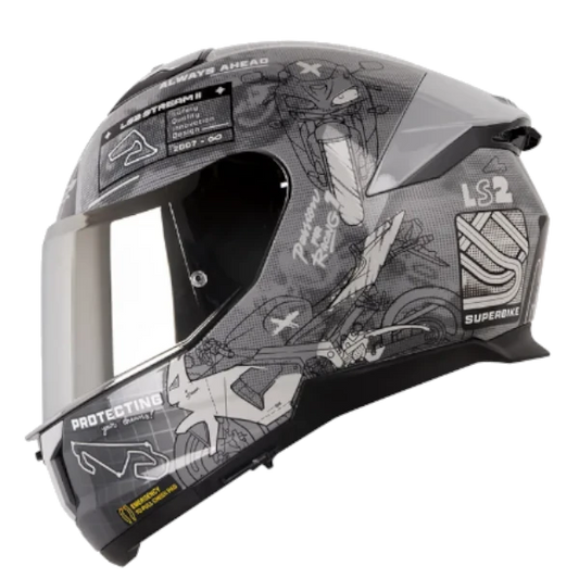 CASCO LS2 FF-808 GRIS STREAM 2 Gris